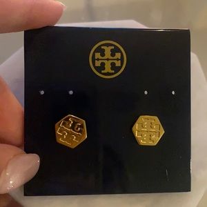 Tory Burch - Hexagon Logo Stud